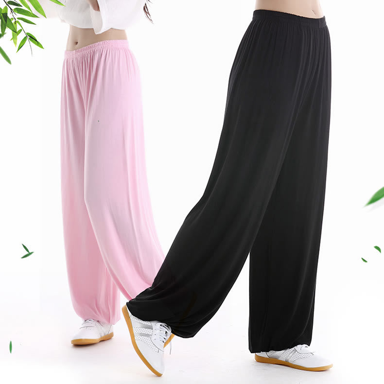 Pantalones Unisex Modal para Practicar Tai Chi y Qigong de Verano con Cintura Elástica de Buddha Stones - image 3