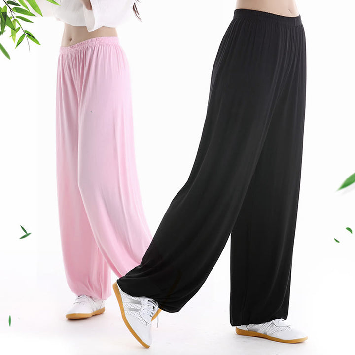 Pantalones Unisex Modal para Practicar Tai Chi y Qigong de Verano con Cintura Elástica de Buddha Stones - image 3