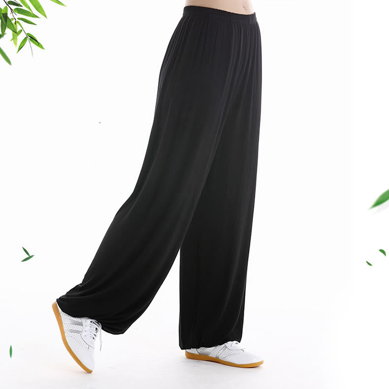 Pantalones Unisex Modal para Practicar Tai Chi y Qigong de Verano con Cintura Elástica de Buddha Stones - image 4