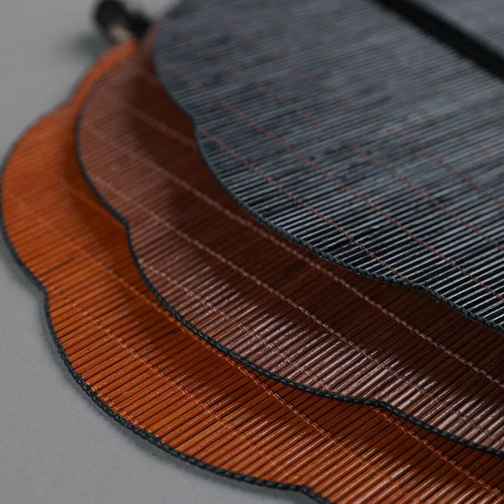 Buddha Stones Abanico portátil de mango largo de bambú hechas a mano estilo chino