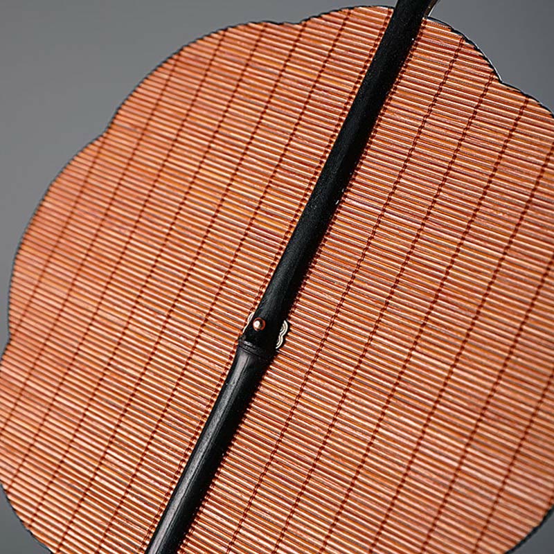 Buddha Stones Abanico portátil de mango largo de bambú hechas a mano estilo chino