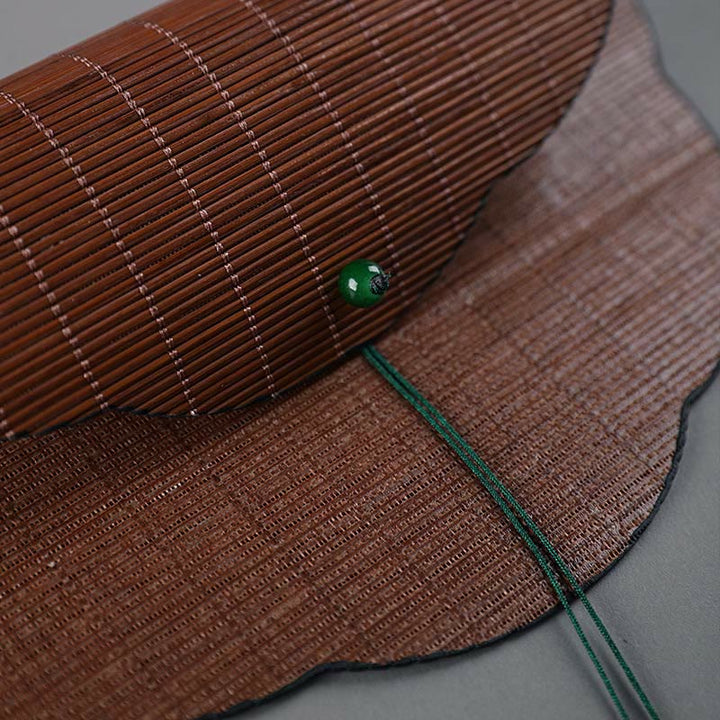 Buddha Stones Abanico portátil de mango largo de bambú hechas a mano estilo chino