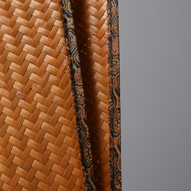 Abanico de mango largo de bambú hecho a mano de estilo chino de Buddha Stones