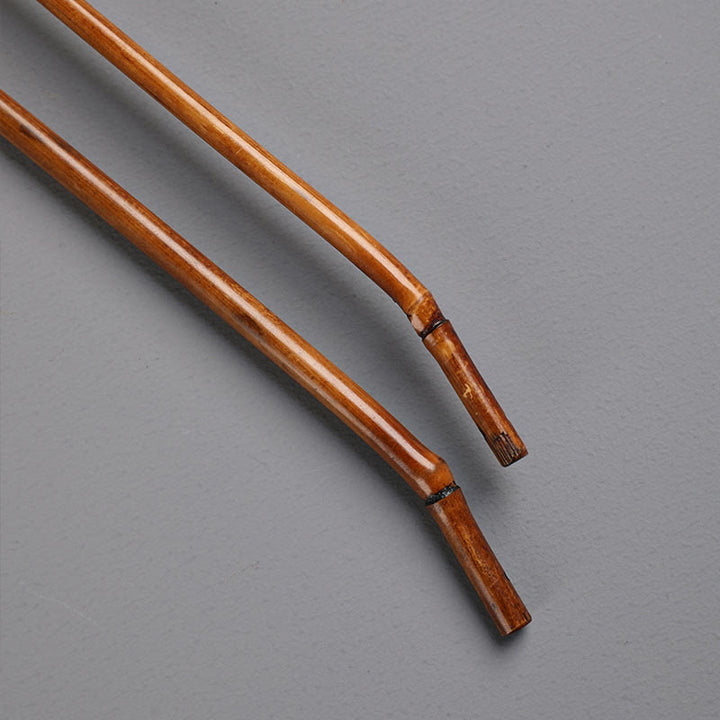 Buddha Stones Abanico de Bambú con Mango Largo de Estilo Chino Hecho a Mano en Forma Redonda