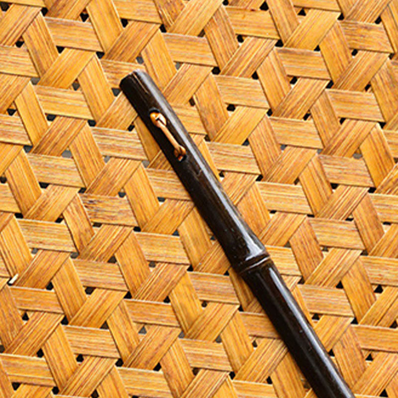 Buddha Stones Abanico de Verano Retro Estilo Chino Hecho a Mano de Bambú Tejido Forma de Plátano con Mango Largo