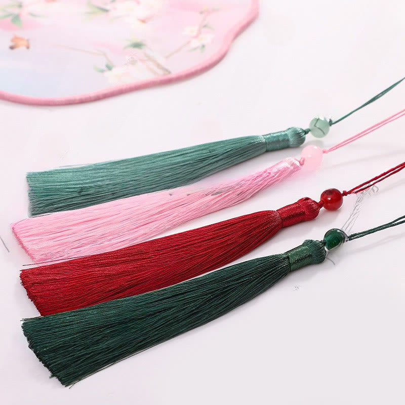 Buddha Stones Hoja de Ginkgo Pez Koi Flor de Cerezo Flores de Primavera Abanico de Mango de Madera para Mano