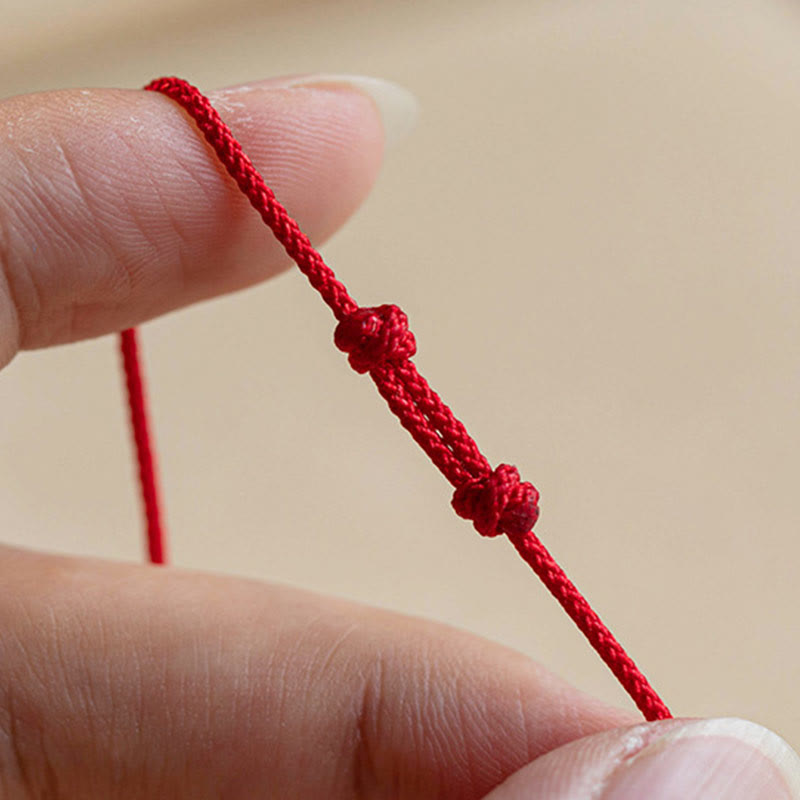 Pulsera de cuerda ultrafina trenzada de ágata roja con carácter Fu de plata esterlina 925 hecha a mano Buddha Stones