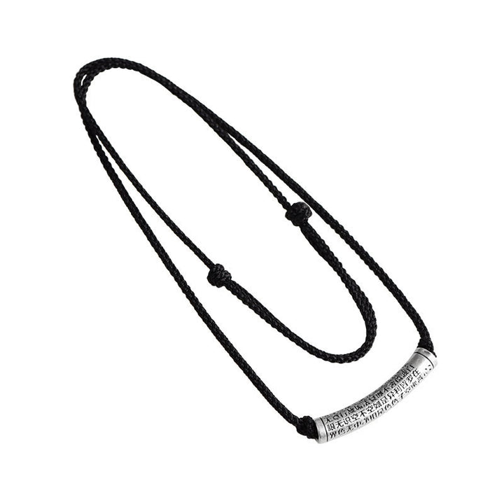 Buddha Stones Collar de colgante de cuerda Sutra del corazón de las seis palabras verdaderas de plata esterlina 999 - image 24