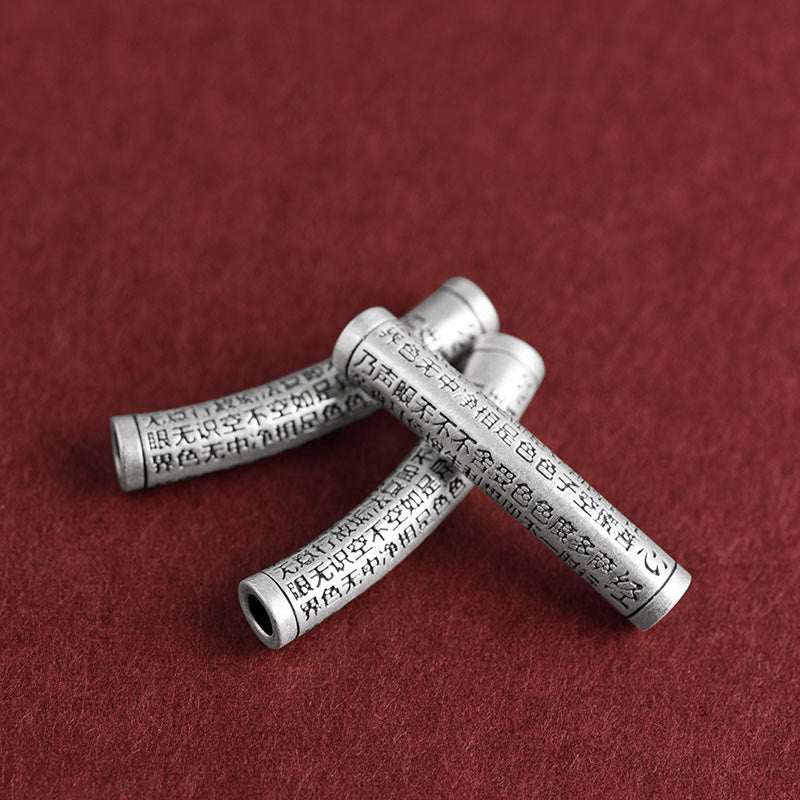 Buddha Stones Collar de colgante de cuerda Sutra del corazón de las seis palabras verdaderas de plata esterlina 999 - image 4