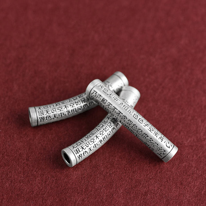 Buddha Stones Collar de colgante de cuerda Sutra del corazón de las seis palabras verdaderas de plata esterlina 999 - image 4