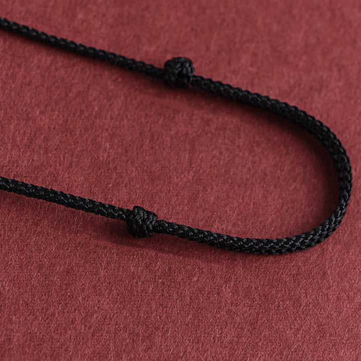 Buddha Stones Collar de colgante de cuerda Sutra del corazón de las seis palabras verdaderas de plata esterlina 999 - image 24