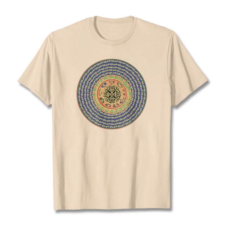 Camiseta sánscrita con Buddha Stones 108 Om Mani Padme Hum Mantra - Sopa de mariscos - 2XL - image 15