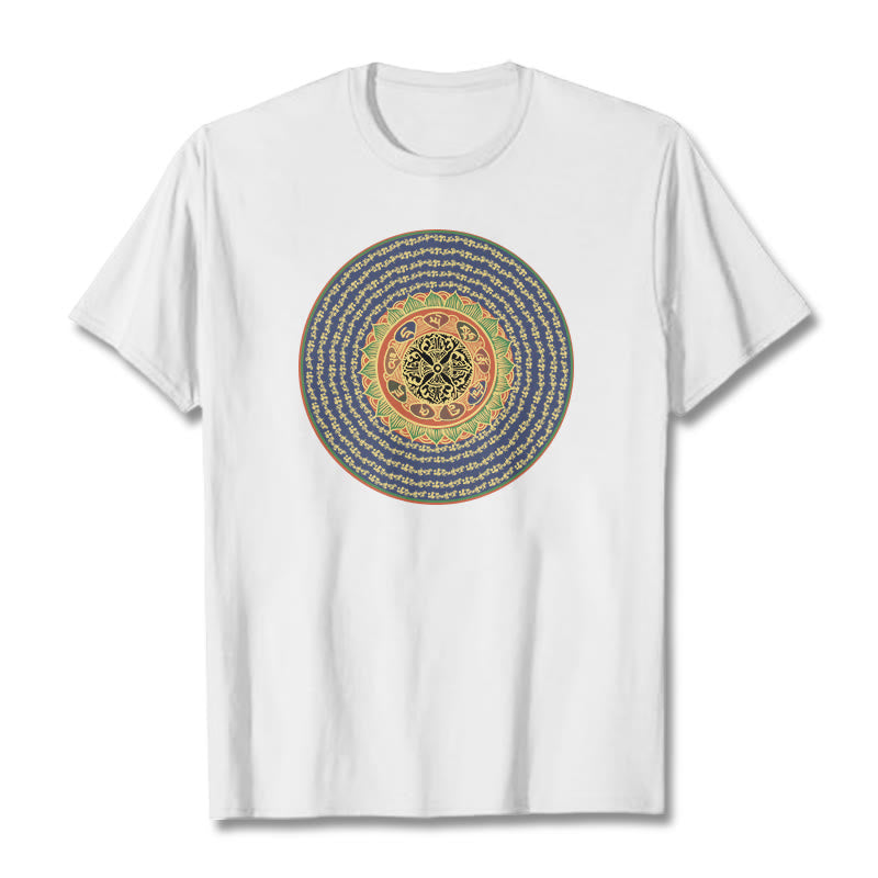 Camiseta sánscrita con Buddha Stones 108 Om Mani Padme Hum Mantra - Blanco - 2XL - image 3