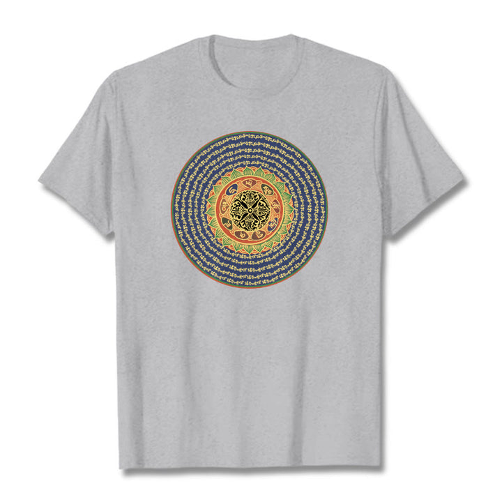 Camiseta sánscrita con Buddha Stones 108 Om Mani Padme Hum Mantra - Gris claro - 2XL - image 1