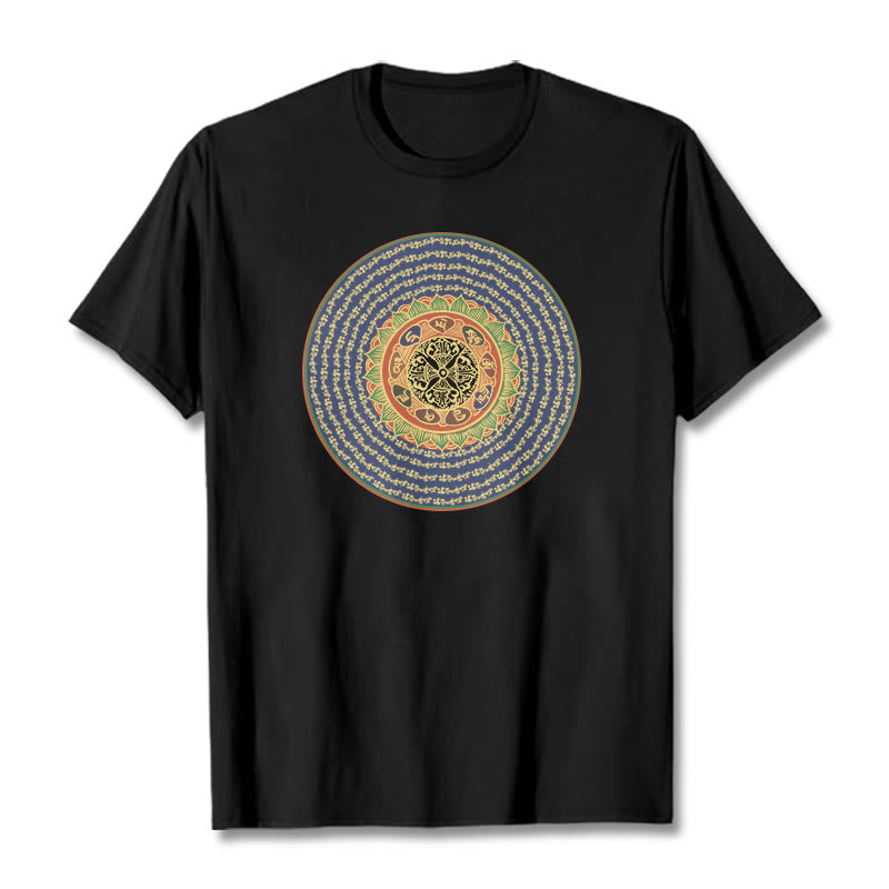 Camiseta sánscrita con Buddha Stones 108 Om Mani Padme Hum Mantra - Negro - 2XL - image 5