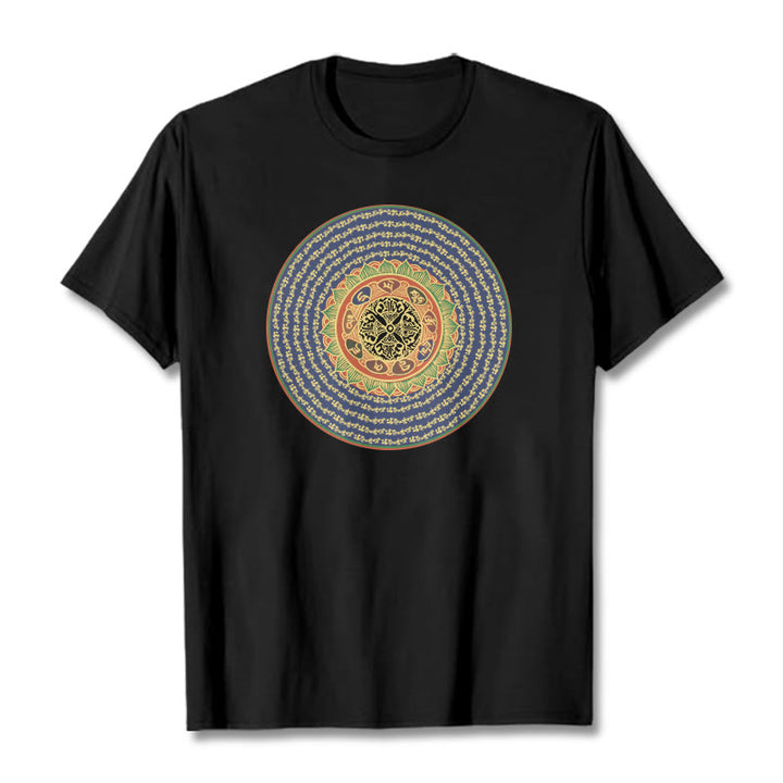 Camiseta sánscrita con Buddha Stones 108 Om Mani Padme Hum Mantra - Negro - 2XL - image 5