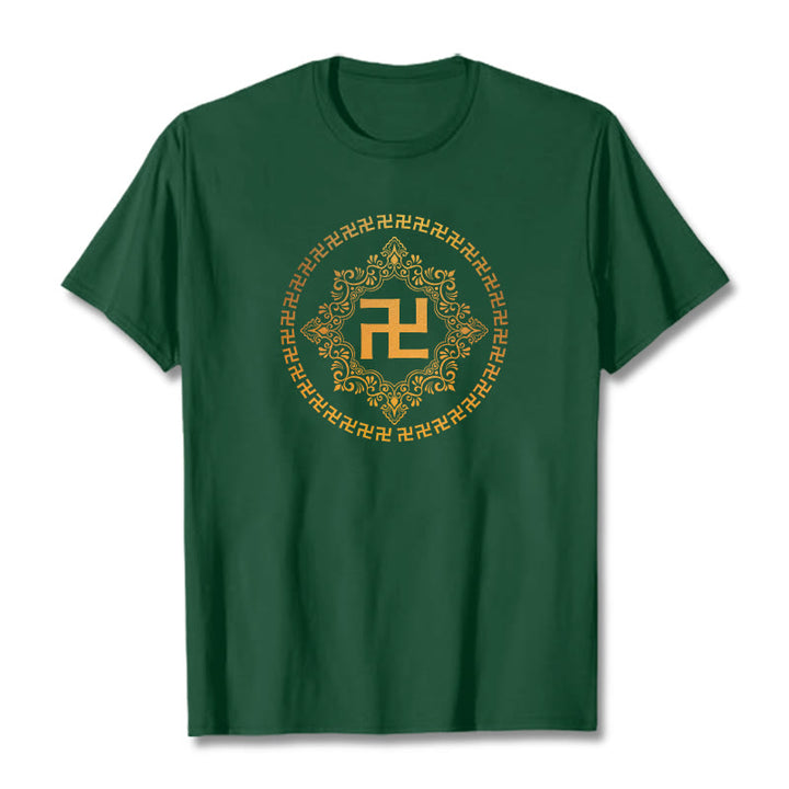 Camiseta con esvástica y Buddha Stones - Verde bosque - 2XL - image 4