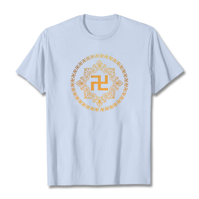 Camiseta con esvástica y Buddha Stones - Cian claro - 2XL - image 10
