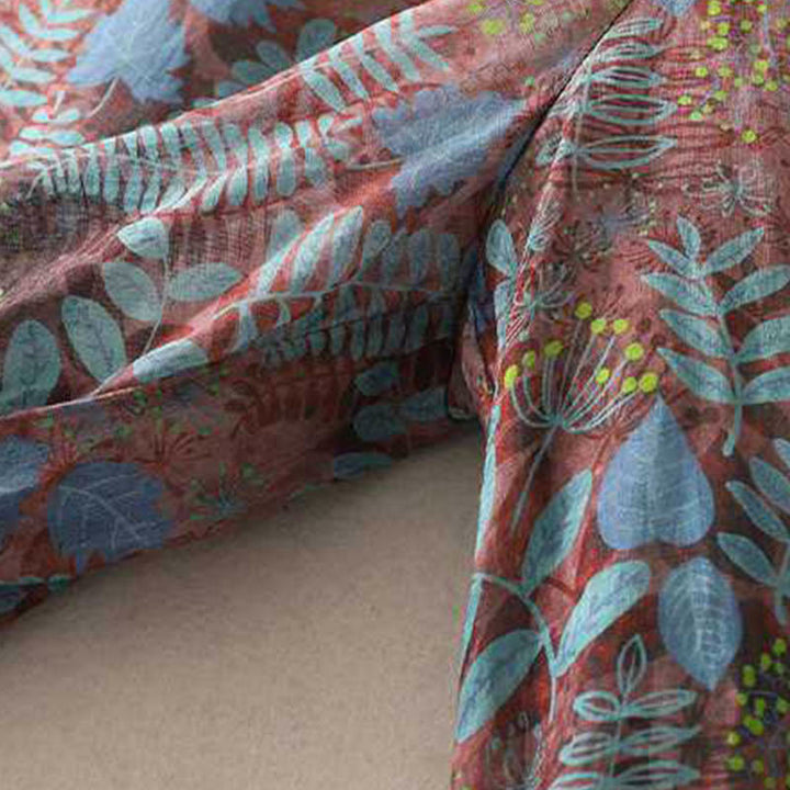 Pantalones de verano con hojas azules y plantas de Buddha Stones para mujer con bolsillos - image 5