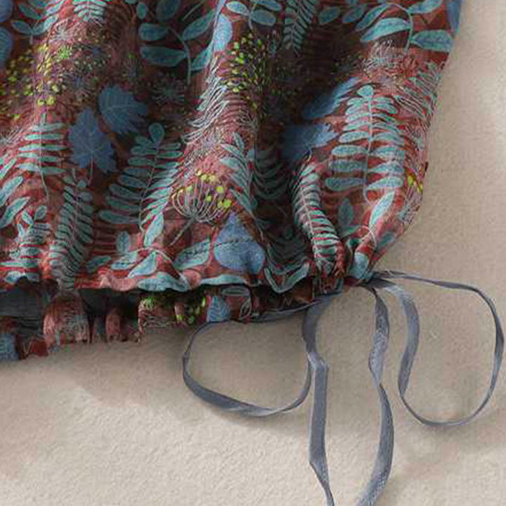 Pantalones de verano con hojas azules y plantas de Buddha Stones para mujer con bolsillos - image 6