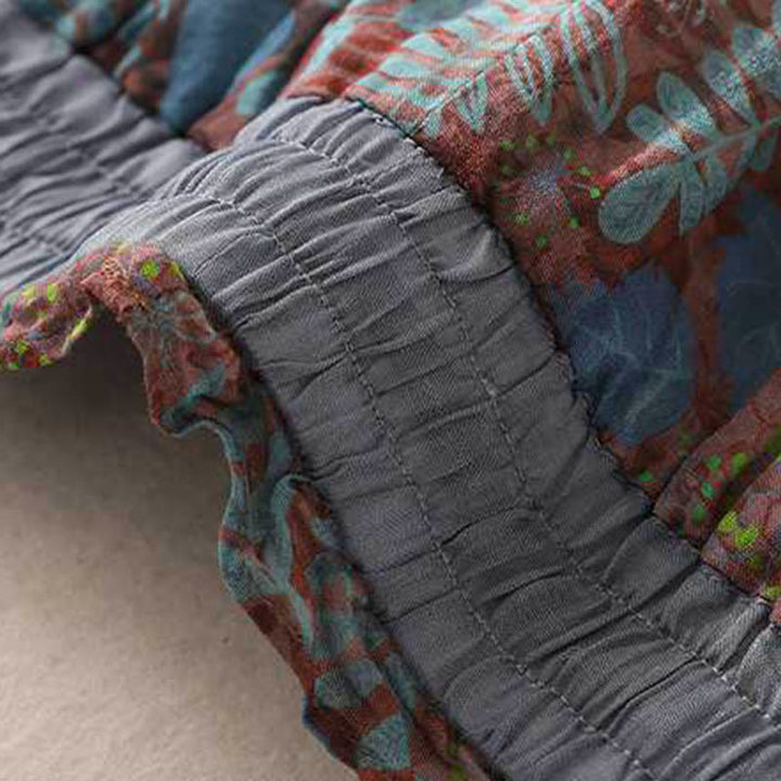 Pantalones de verano con hojas azules y plantas de Buddha Stones para mujer con bolsillos - image 5