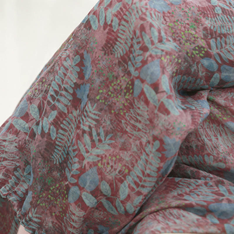 Pantalones de verano con hojas azules y plantas de Buddha Stones para mujer con bolsillos - image 8