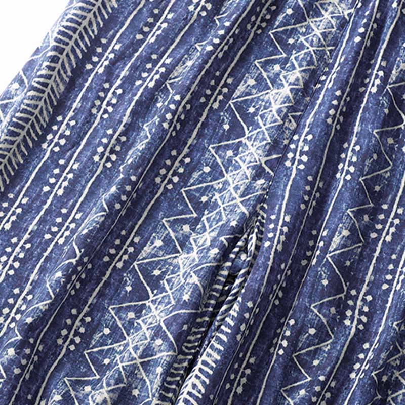 Pantalones anchos con estampado de Buddha Stones azules, con bolsillos. - image 6