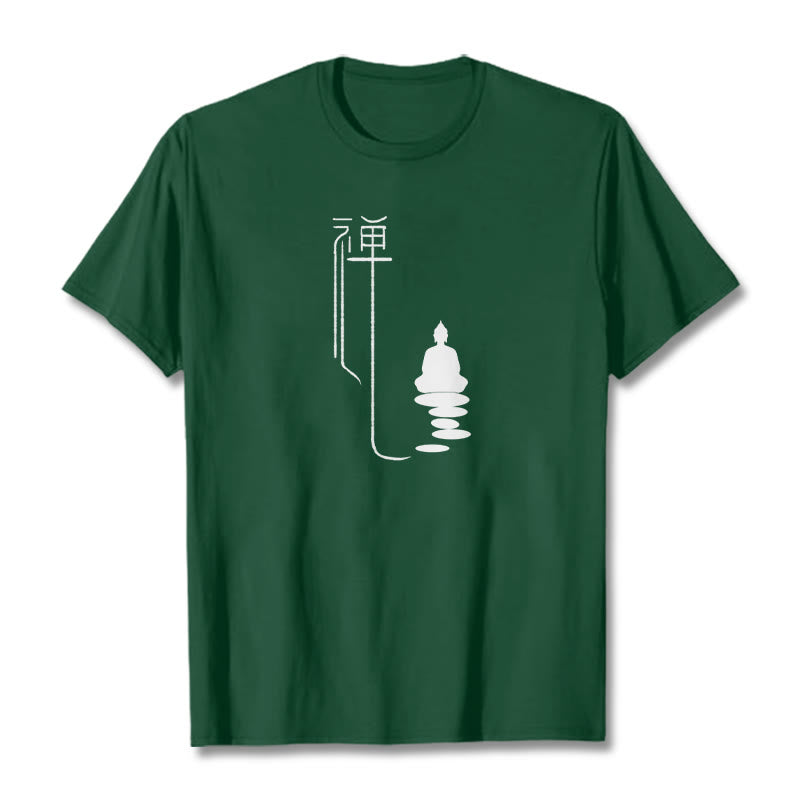 Camiseta con Buddha Stones y Buda zen - Verde bosque - 2XL - image 3