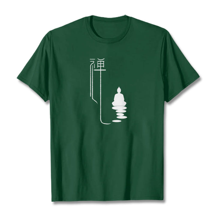 Camiseta con Buddha Stones y Buda zen - Verde bosque - 2XL - image 3