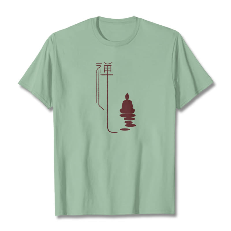 Camiseta con Buddha Stones y Buda zen - Verde pálido - 2XL - image 17