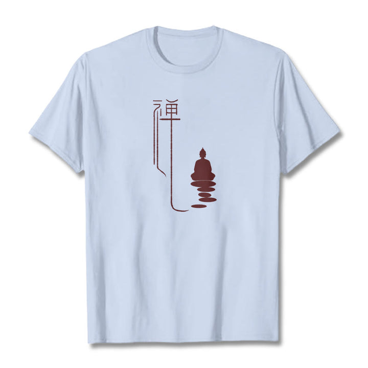 Camiseta con Buddha Stones y Buda zen - Cian claro - 2XL - image 13