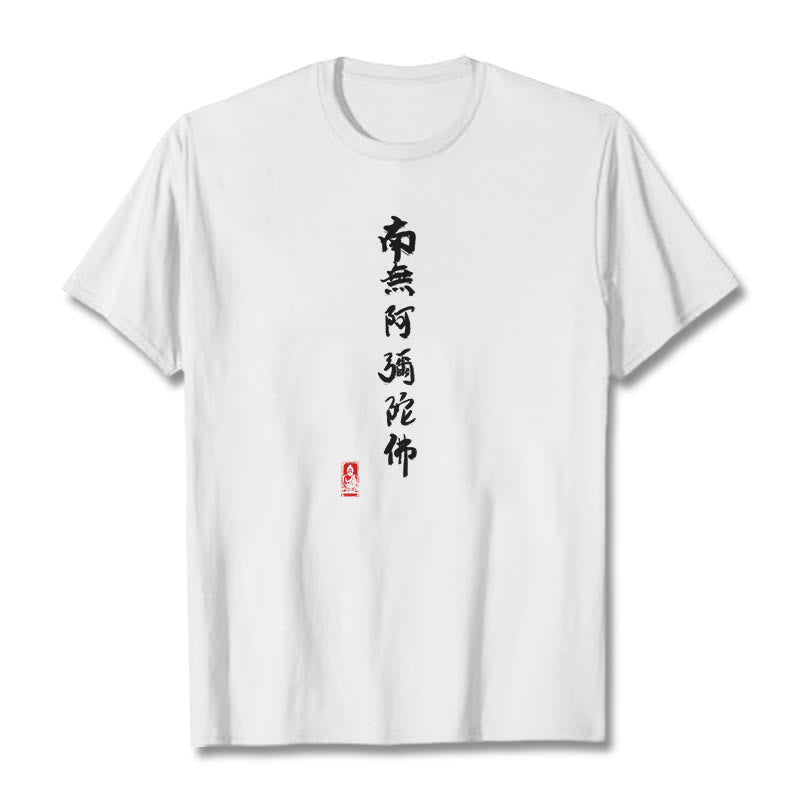 Camiseta con Buddha Stones Nan Wu E Mi Tuo Fo - Blanco - 2XL - image 8
