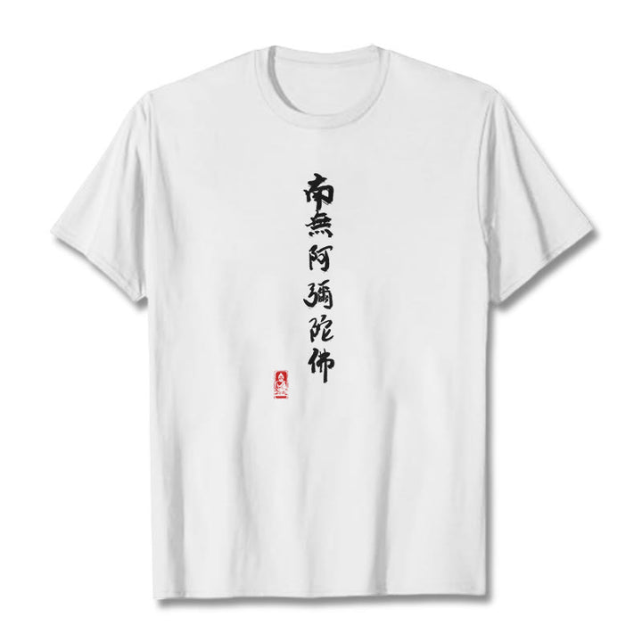 Camiseta con Buddha Stones Nan Wu E Mi Tuo Fo - Blanco - 2XL - image 8