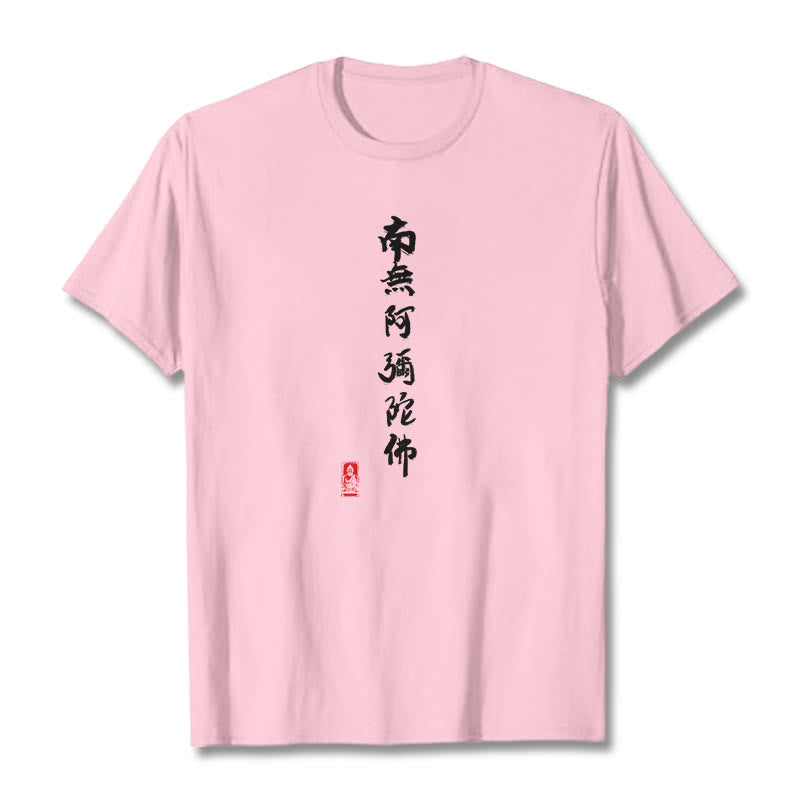 Camiseta con Buddha Stones Nan Wu E Mi Tuo Fo - Rosa claro - 2XL - image 12