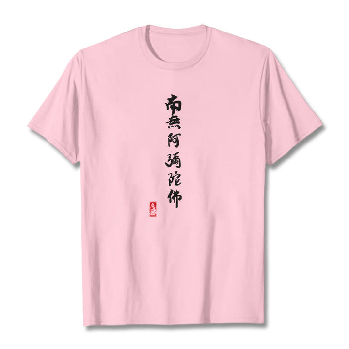 Camiseta con Buddha Stones Nan Wu E Mi Tuo Fo - Rosa claro - 2XL - image 12