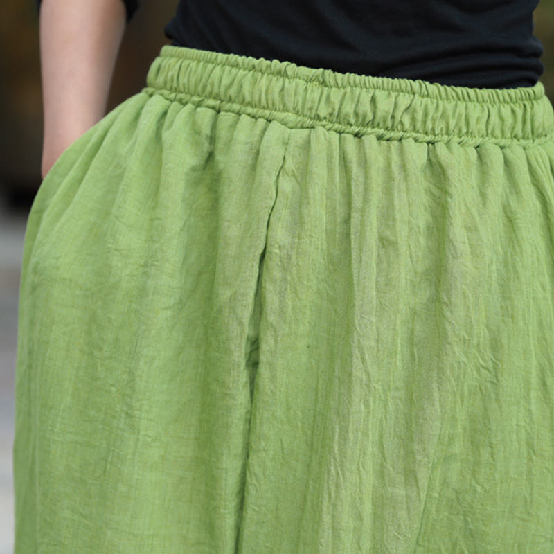Pantalones casuales de algodón con bolsillos para mujer de Buddha Stones para verano - image 5