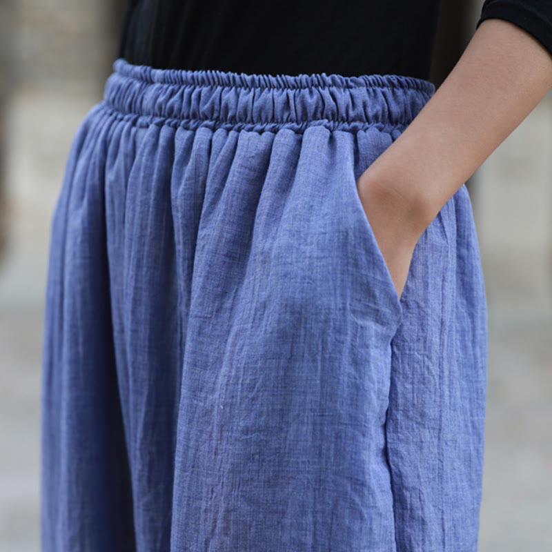 Pantalones casuales de algodón con bolsillos para mujer de Buddha Stones para verano - image 30