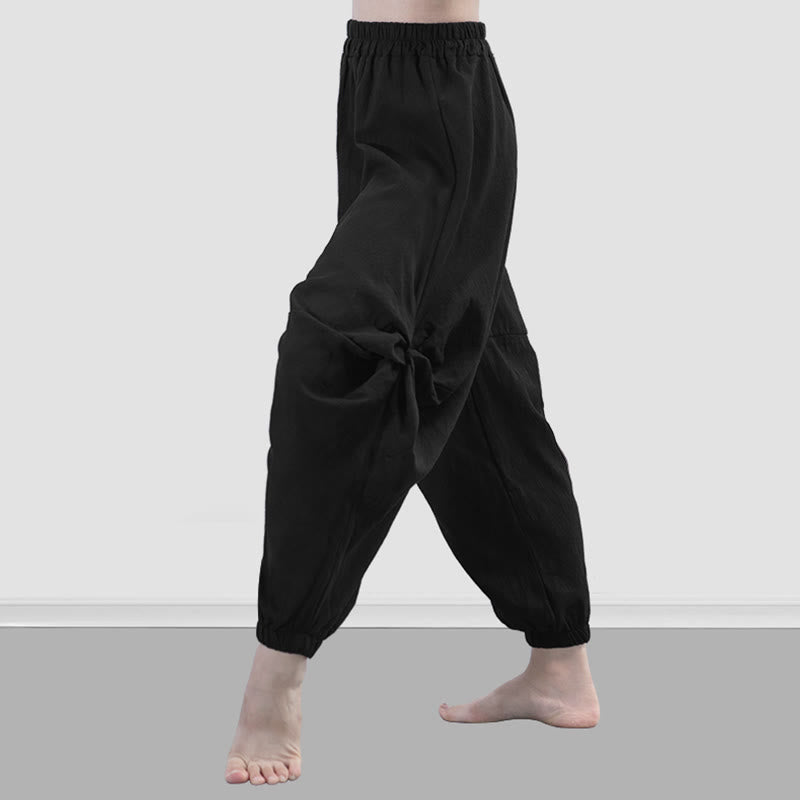Pantalones de yoga y danza modal de color liso con Buddha Stones y transpirables - Negro - US12, UK/AU16, EU44 (3XL) - image 19