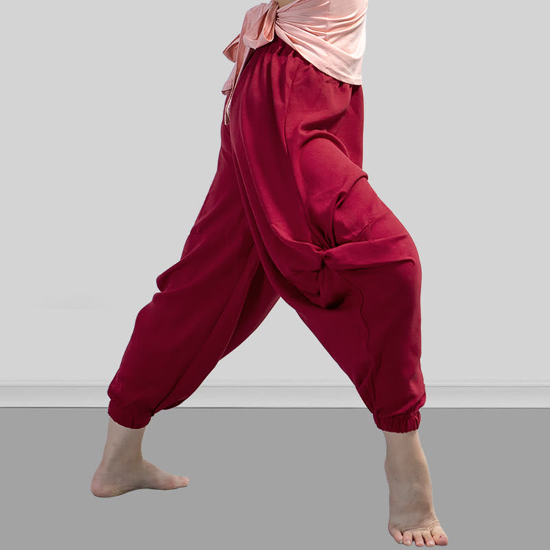 Pantalones de yoga y danza modal de color liso con Buddha Stones y transpirables - image 4