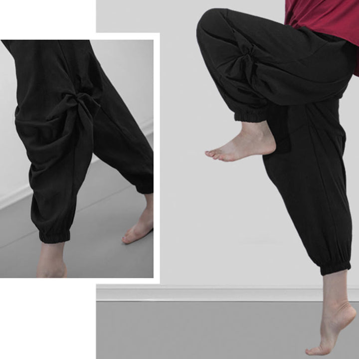 Pantalones de yoga y danza modal de color liso con Buddha Stones y transpirables - image 21
