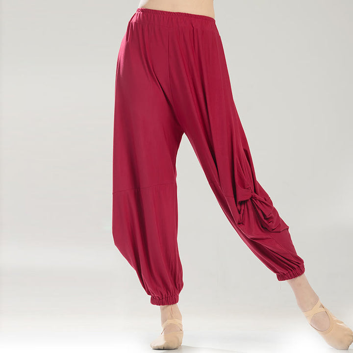 Pantalones de yoga y danza modal de color liso con Buddha Stones y transpirables - image 1