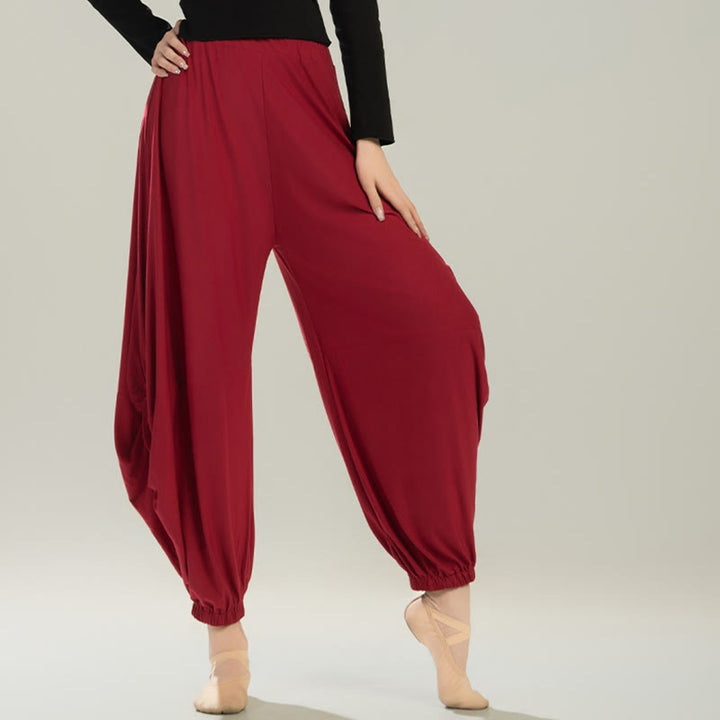 Pantalones de yoga y danza modal de color liso con Buddha Stones y transpirables - image 12