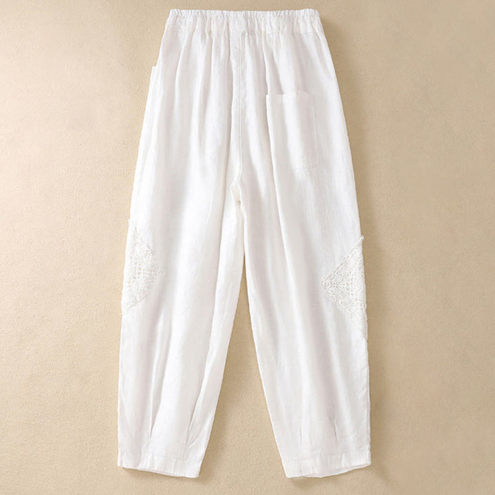 Pantalones harem de verano para mujer con cordón ajustable y bolsillos , de Buddha Stones. - image 3