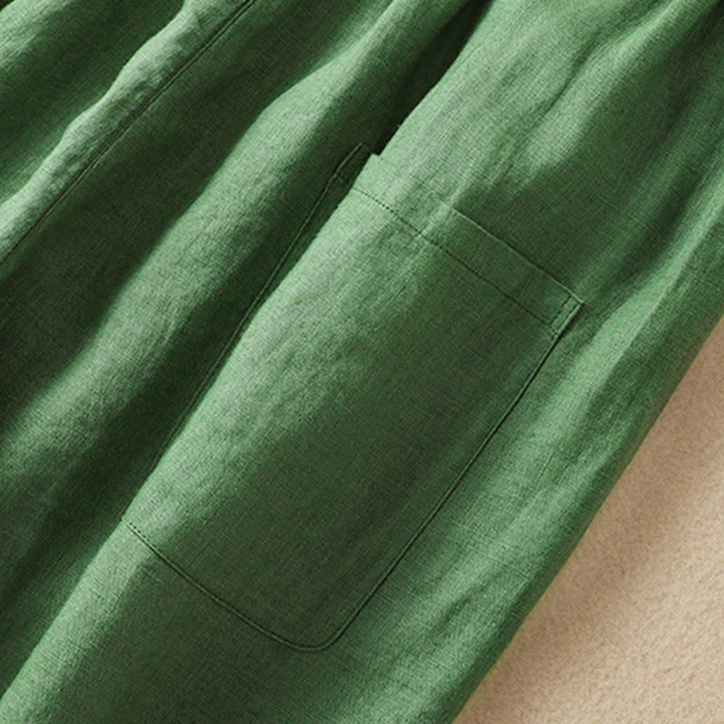 Pantalones harén de algodón con cordón y bolsillos para mujer de Buddha Stones Summer - image 15