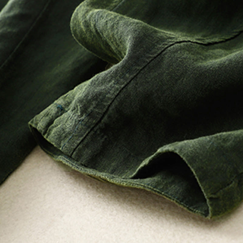 Pantalones harén de lino con cintura elástica y cordón ajustable para mujer de Buddha Stones con bolsillos - image 16