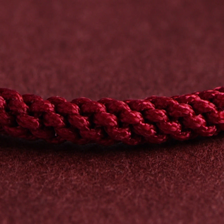 Pulsera de cuerda trenzada con diseño de triple anillo en oro 999 con Buddha Stones - image 11