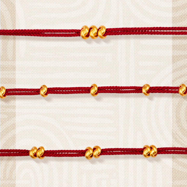 Pulsera trenzada de cuerda con diseño de nudo de los deseos hecha a mano con Buddha Stones en oro 999