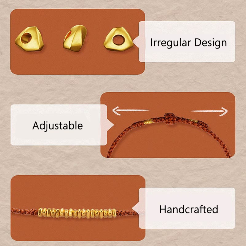 Pulsera trenzada de protección hecha a mano con diseño de pequeñas piezas de oro 999 y Buddha Stones - image 4