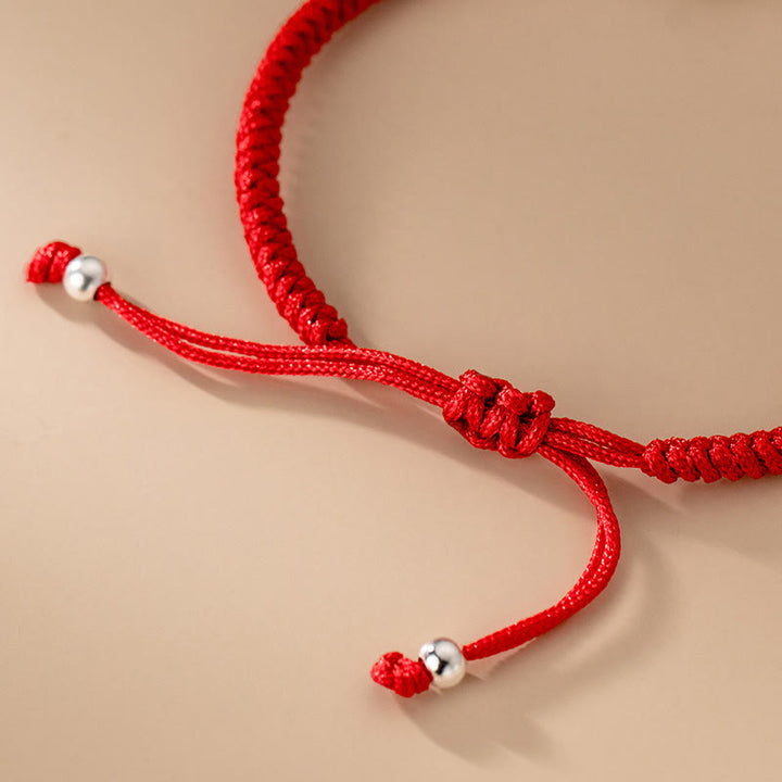 Pulsera trenzada con bendición de nubes auspiciosas y carácter Fu hecha a mano con Buddha Stones en plata de ley 925 - image 10