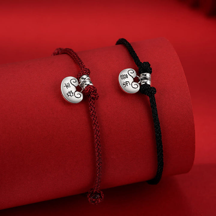 Pulsera de cuerda trenzada con candado de seguridad y fuerza de Buddha Stones